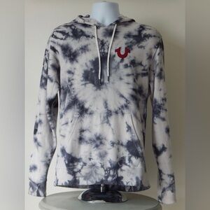 True Religion Tie-Dye Y2K Buddha Red Velvet Logo Hoodie Men’s XL Women’s XXL